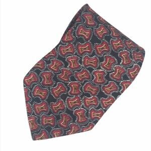 Christian Dior Monsieur Polyester Tie Black Red